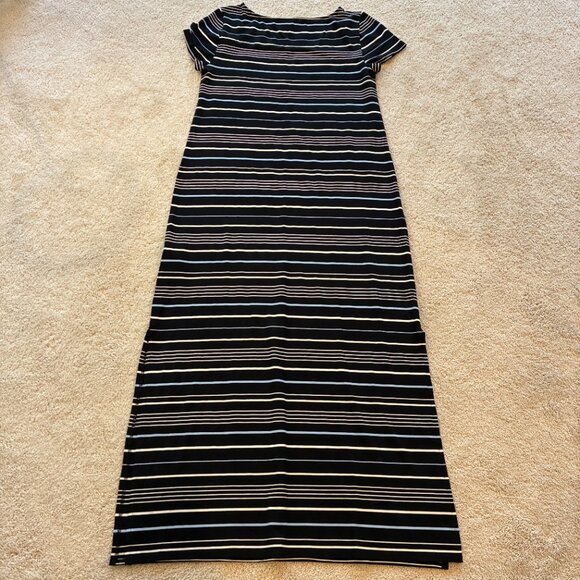 White House Black Market Striped T-shirt Jersey Maxi Dress Women's Size Large - Picture 8 of 13